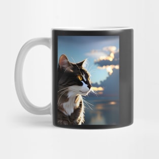 Cat with Clouds - Modern Digital Art Mug